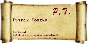 Putnik Toszka névjegykártya